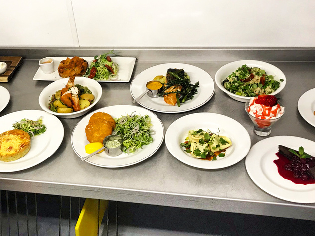 Dishes ready to go.